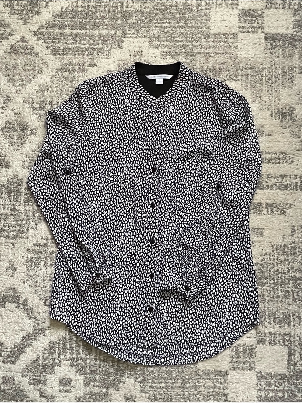 Diane Von Furstenberg Gilmore Blouse Top Size 10 Silk Blend
